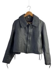 80s/サブマリンジャケット/38/レザー/GRY/無地