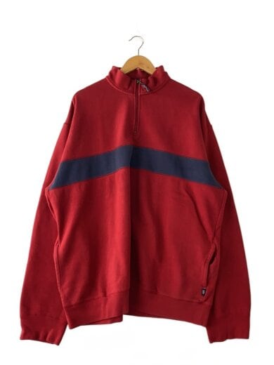 商品画像：OLD/バイカラー/ハーフジップ/スウェット/XXL/コットン/RED// 1