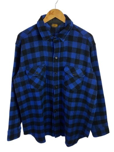 商品画像：長袖シャツ/--/--/NVY/チェック 1