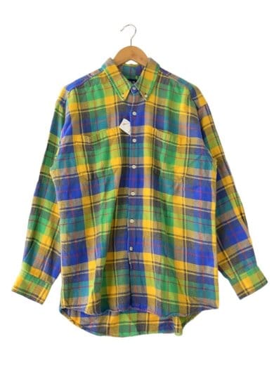 商品画像：90s/OLD/長袖シャツ/L/コットン/YLW/チェック// 1