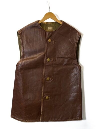 商品画像：ベルギー軍/ジャーキンベスト/レザー/BRW 1