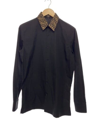 商品画像：ズッカ柄/長袖シャツ/38/コットン/BLK/FS0751// 1