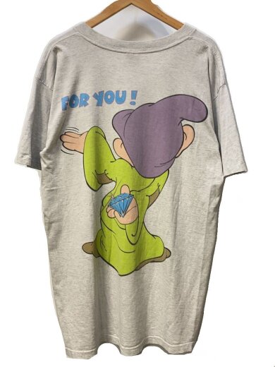 商品画像：90s/USA製/白雪姫/ドーピー/袖シングル/VネックTシャツ/FREE/コットン/GRY/プリント 2