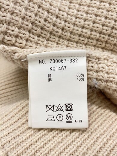 商品画像：カーディガン(厚手)/0/コットン/BEG/総柄/700067-382/袖汚れ有// 4