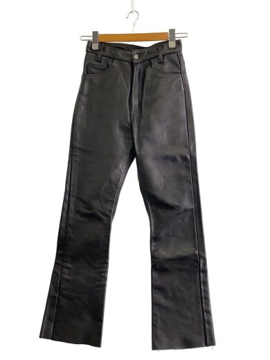 商品画像：ブーツカットパンツ/28/レザー/BLK/無地/カットオフ有 1