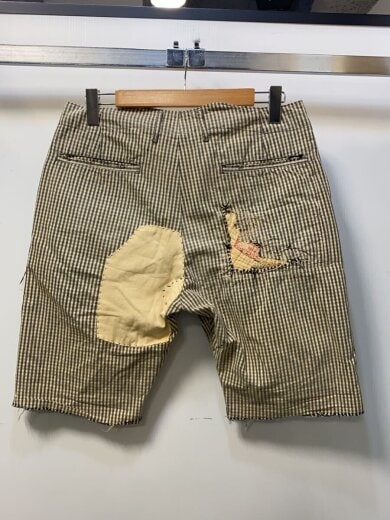 商品画像：リペア加工/チェックショートパンツ/3/コットン/BEG/チェック 2