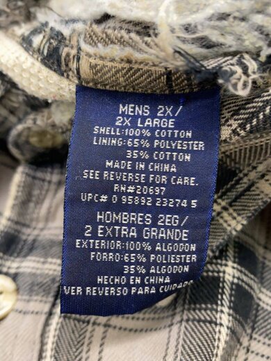 商品画像：長袖シャツ/XXL/コットン/GRY/チェック// 4
