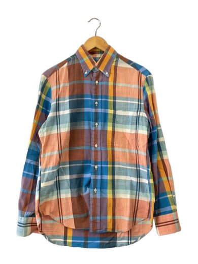 商品画像：40th/ボタンダウン/三点留め/長袖シャツ/15/コットン/BRW/チェック/111-13-5455// 1