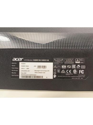 画像：ACERモニター/24インチ/ワイド型/HA240Y6