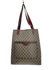 トートバッグ_オールドグッチ_GGプラス/PVC/BRW