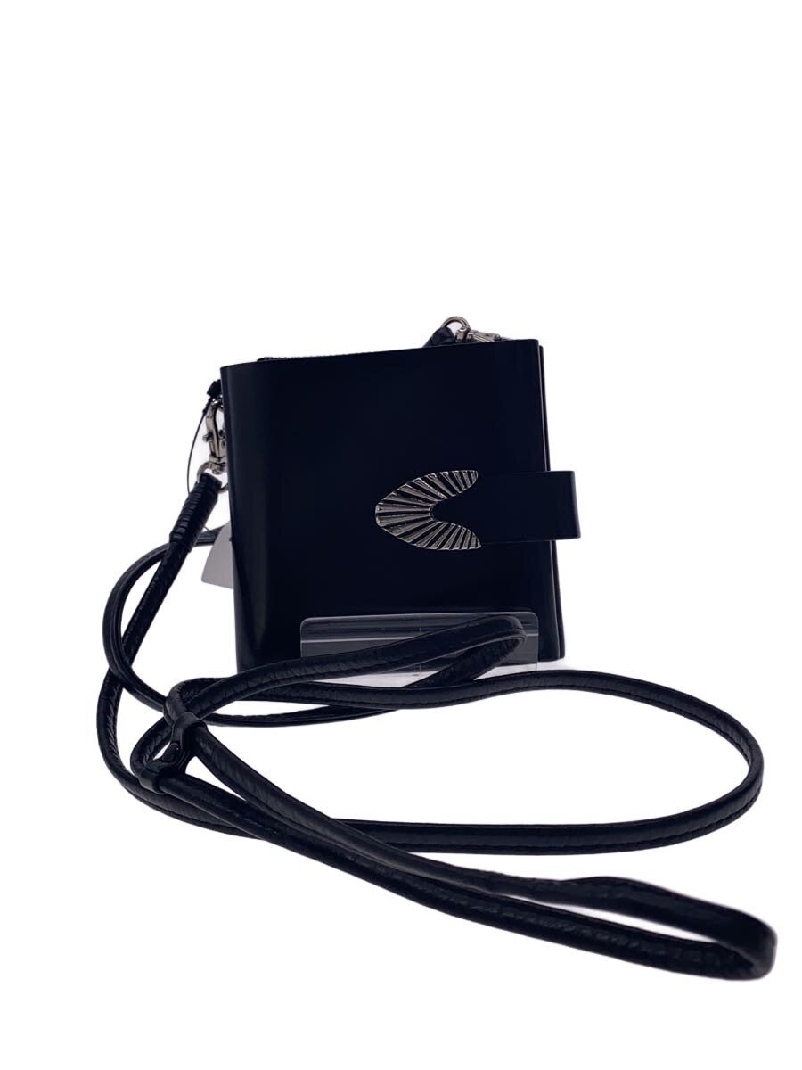 TOGA / 2つ折り財布/レザー/BLK/無地/レディース