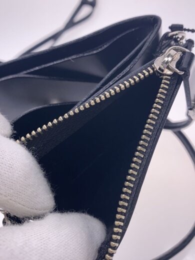 商品画像：2つ折り財布/レザー/BLK/無地/レディース 5