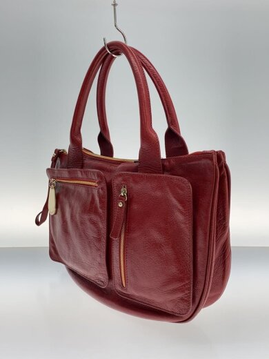 商品画像：ハンドバッグ/レザー/RED/無地 2