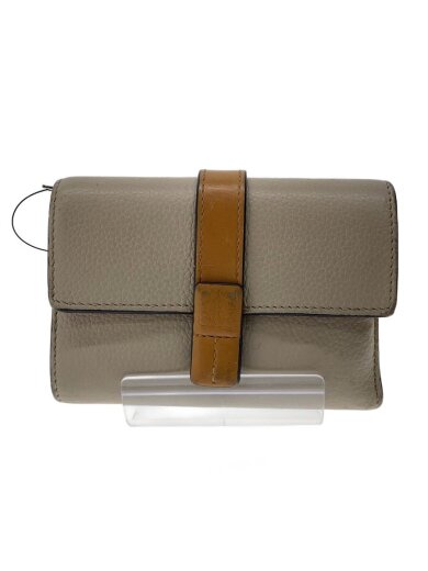 商品画像：3つ折り財布/レザー/BEG/無地/レディース// 1