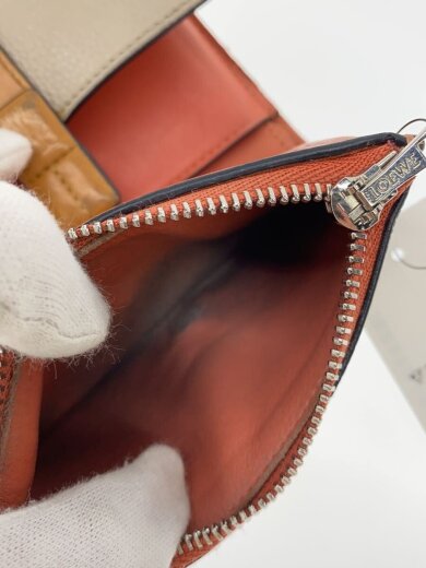 商品画像：3つ折り財布/レザー/BEG/無地/レディース// 5