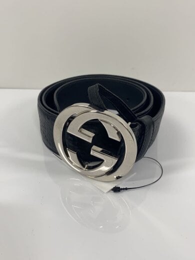 商品画像：ベルト/レザー/BLK/総柄/メンズ/411924 1