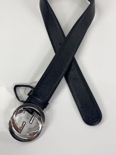 商品画像：ベルト/レザー/BLK/総柄/メンズ/411924 2