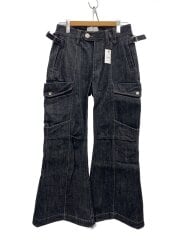 NULLUS/コットンヘーフレアカーゴパンツ/2/コットン/BLK/NUSS24TRO001-BLK