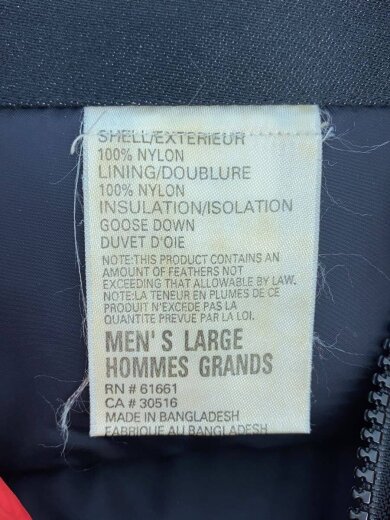 商品画像：90s/NUPTSE JACKET/L/ナイロン/RED/シミ汚れ/袖リペア有 4