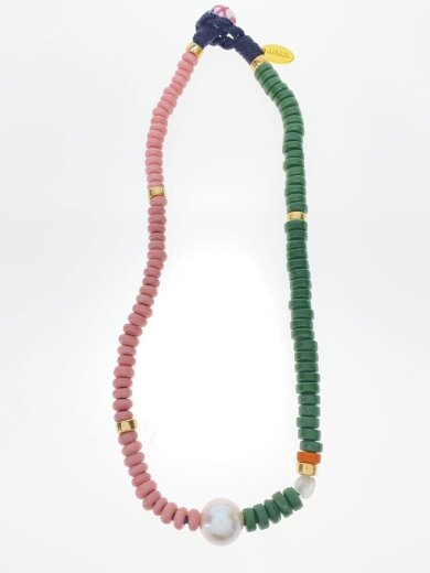 商品画像：ネックレス/--/マルチカラー/トップ有/レディース/バイカラービーズネックレス 2