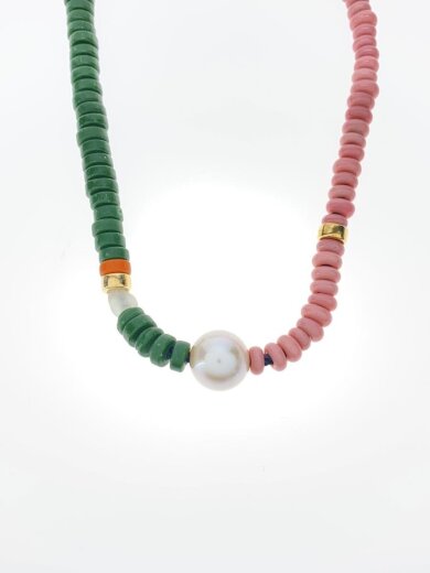 商品画像：ネックレス/--/マルチカラー/トップ有/レディース/バイカラービーズネックレス 5