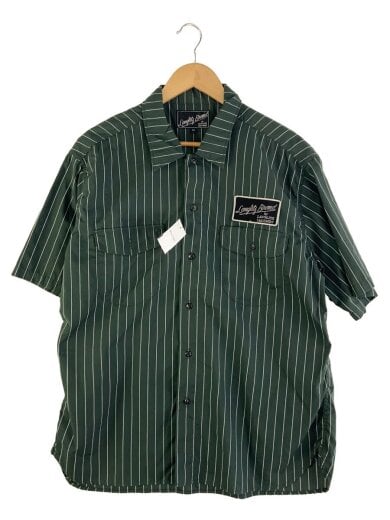 商品画像：半袖シャツ/42/ポリエステル/GRN/ストライプ 1