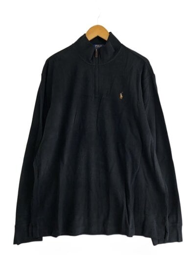 商品画像：ESTATE RIB/ハーフジップ/スウェット/XL/コットン/BLK/無地/0200040290 1
