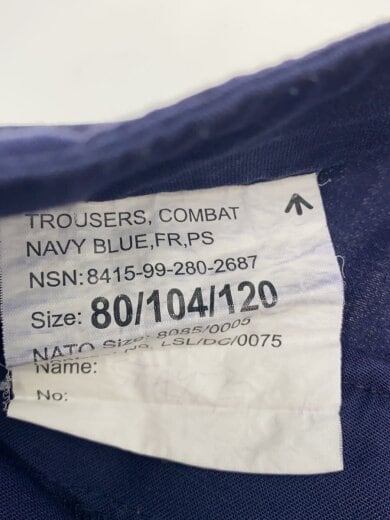 商品画像：COMBAT TROUSERS PANTS/--/コットン/NVY/無地/8415-99-280-2687// 4