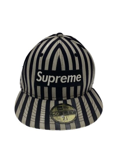 商品画像：13AW/Striped Box Logo/キャップ/7 3/8/ウール/BLK/ストライプ/メンズ// 1
