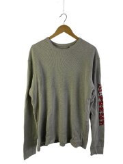 17FW/Sleeve Logo Waffle Thermal/L/コットン/GRY