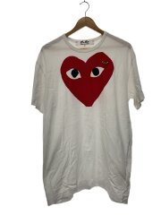 AD2021/12/PLAY HEART S/S TEE/Tシャツ/XXL/コットン/WHT/AZ-T026