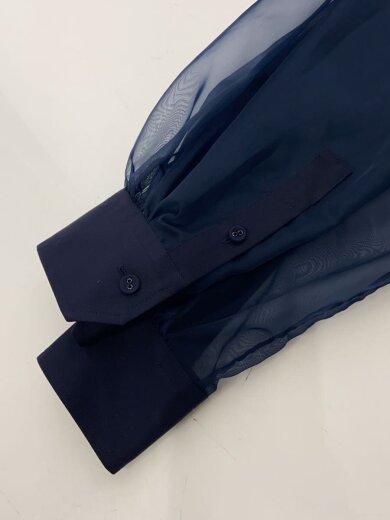 商品画像：長袖ブラウス/1/コットン/NVY/シアー長袖シャツ 5