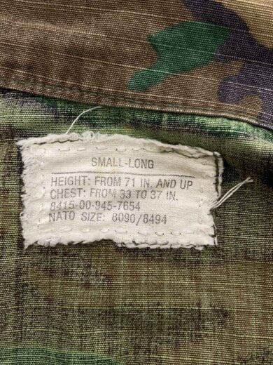 商品画像：ミリタリージャケット/S/コットン/KHK/カモフラ/8415-00-945-7654 3
