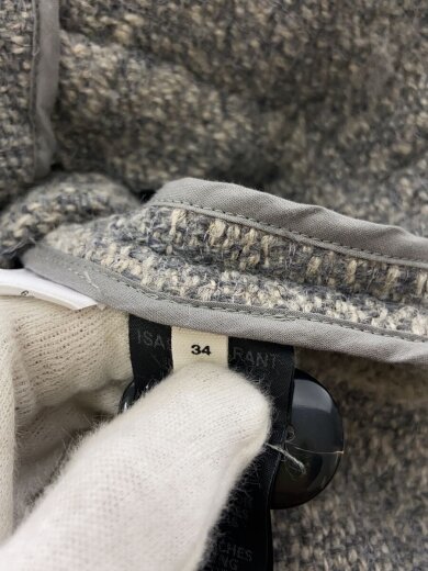 商品画像：ツイードノーカラージャケット/34/ウール/GRY/78-07-66-07005 4