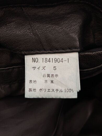 商品画像：シングルライダースジャケット/--/レザー/BLK/無地 4