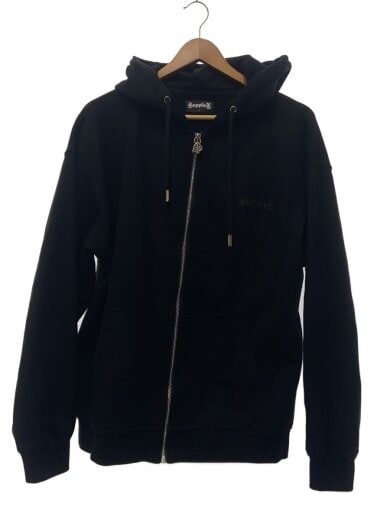 商品画像：ジップパーカー/L/コットン/BLK 1