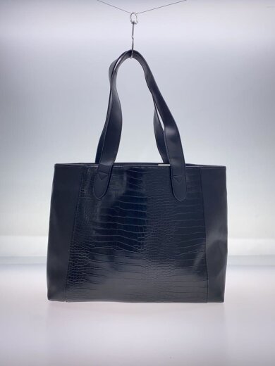 商品画像：トートバッグ/フェイクレザー/BLK/クロコ型押し 3
