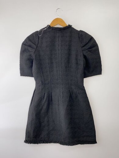 商品画像：半袖ワンピース/1/ポリエステル/BLK/無地/FRINGE TWEED// 2