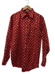長袖シャツ/42/コットン/RED/総柄/BDシャツ