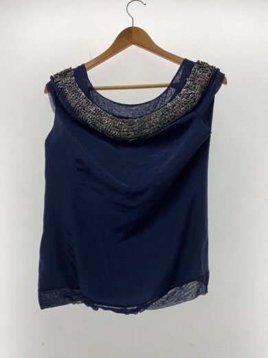 商品画像：スパンコールノースリーブブラウス/40/シルク/NVY 2