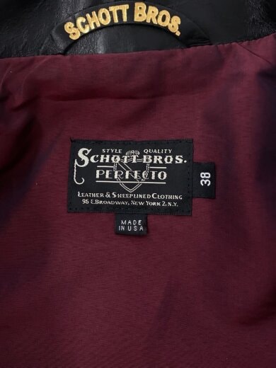 画像：Schott632US NEW CARCOAT/茶芯/38/牛革/BLK/78239500953