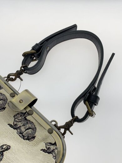 商品画像：ハンドバッグ/キャンバス/WHT/総柄/がま口/ウサギ柄// 3