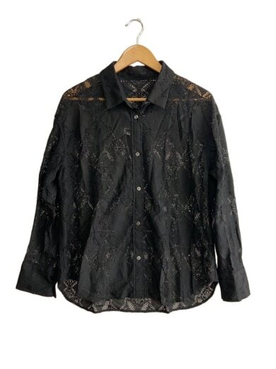 商品画像：コードレースシャツ/長袖ブラウス/--/コットン/BLK/26-050-400-9270-2-0// 1