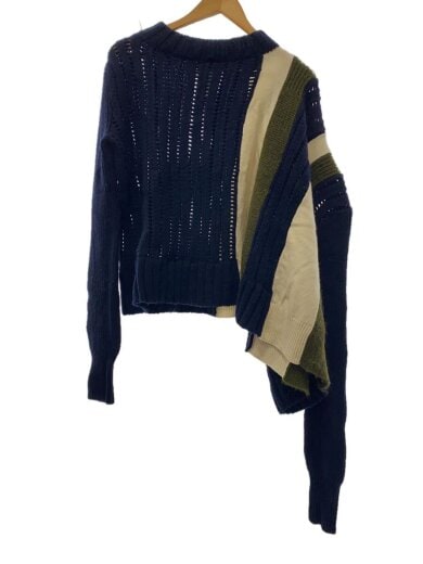 商品画像：20AW/変形デザイン/アシンメトリープルオーバーニット/1/ウール/NVY/20-05237 1