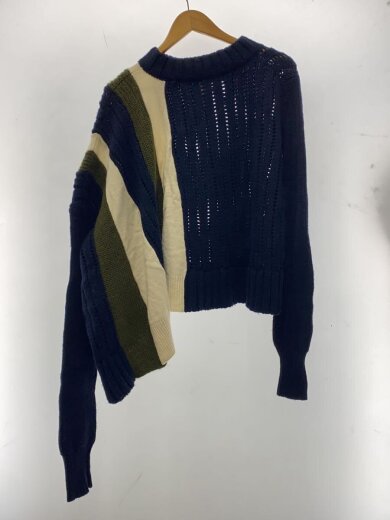 商品画像：20AW/変形デザイン/アシンメトリープルオーバーニット/1/ウール/NVY/20-05237 2