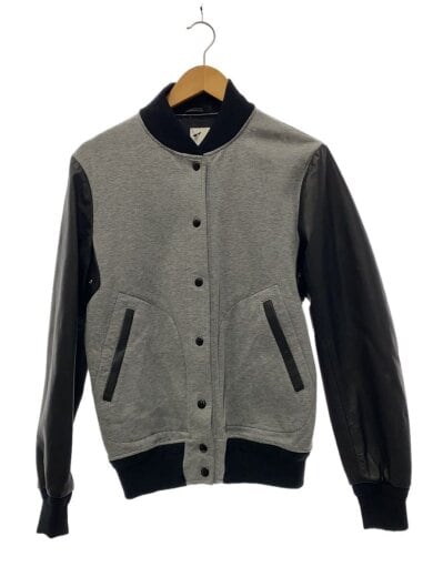 商品画像：スウェットジャージー×袖レザースタジャン/--/コットン/GRY 1