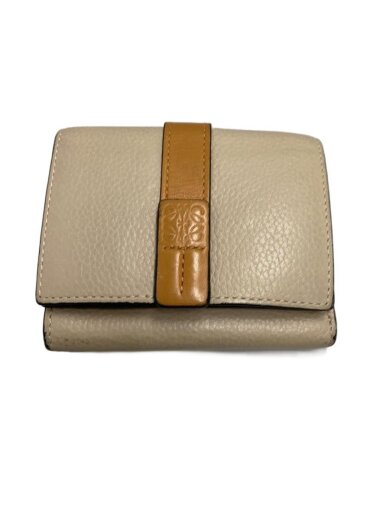 商品画像：3つ折り財布/レザー/BEG/レディース 1