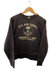 スウェット/S/コットン/GRY/プリント/前Vガゼット/スヌーピ-