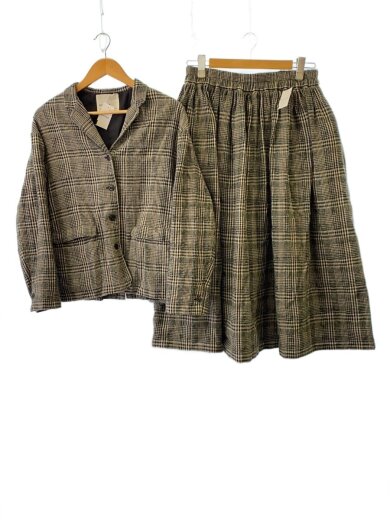 商品画像：ウールシャツジャケット+スカート/セットアップ/M/ウール/GRY/チェック/J8A0357-2 1