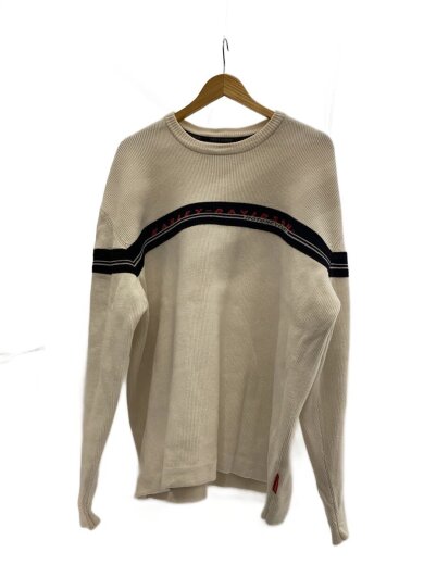 商品画像：ニット・セーター(厚手)/XXL/コットン/WHT/無地/ロゴ 1